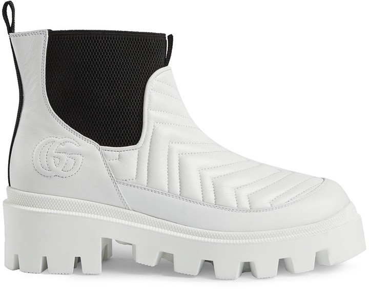 gucci boots black and white