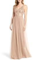 Thumbnail for your product : Amsale Sora Sequin & Lace Gown