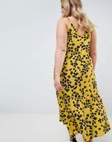 Thumbnail for your product : ASOS Curve DESIGN Curve leopard print pephem midi slip dress