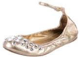 Thumbnail for your product : Miu Miu Embellished Ankle Strap Flats