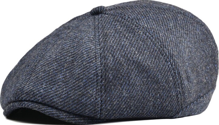 VOBOOM Men Wool Blend Newsboy Cap 8 Panel Hat Tweed Cap Herringbone ...