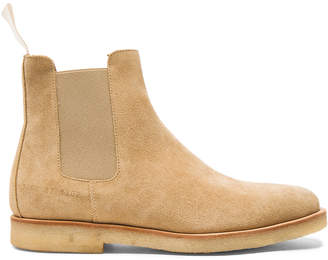 Common Projects Suede Chelsea Boots in Tan | FWRD