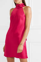 Thumbnail for your product : Galvan Sienna Satin Halterneck Mini Dress - Red