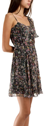 Charlotte Ronson Ruffle Dress in Evergreen Multi