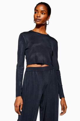 Topshop Knitted Crop Long Sleeve Top by Boutique