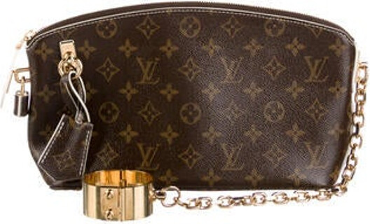 Second Hand Louis Vuitton 2011 Brown Leather Monogram Fetish Lockit Handbag