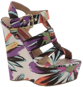 Thumbnail for your product : London Rebel Wedge With Chunky Straps In Floral Print