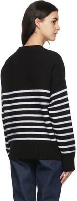 Ami Alexandre Mattiussi Black & White Ami de Cœur Striped Sweater