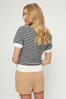 Thumbnail for your product : Dorothy Perkins Womens Navy Stripe Puff Sleeve Knitted Tee