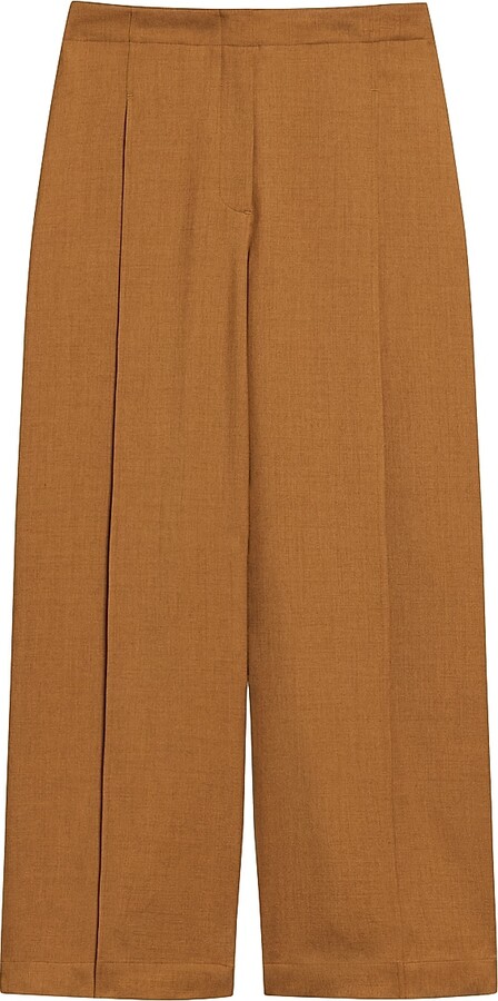 Theory Women's City Twill Deep Pleat Pants - Avocado - Size 00
