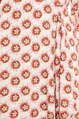 Paul & Joe Draped Floral-print Crepe Dress