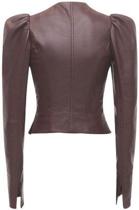 Lanvin Leather Jacket W/ Puff Sleeves