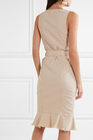 Thumbnail for your product : Melissa Odabash Ruby Belted Frayed Denim Midi Dress - Beige