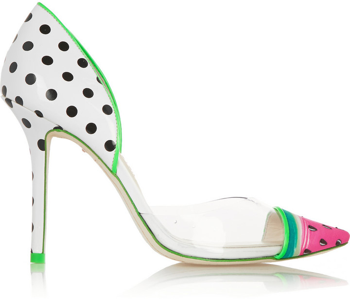 Webster Sophia Jessica Watermelon patent-leather and PVC pumps ...