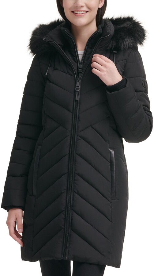 dkny quilted coat