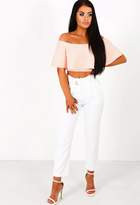Thumbnail for your product : Pink Boutique Love On The Line White Tailored Belted Trousers