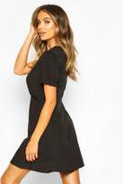 Thumbnail for your product : boohoo Woven Sheered Sleeve Button Shift Dress