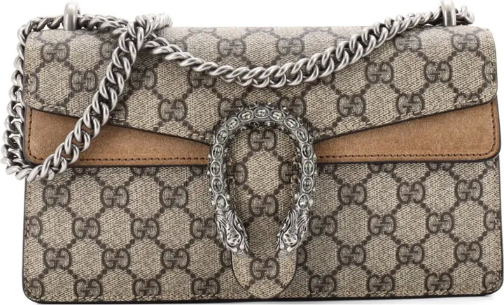 Gucci Pre-Owned Dionysus Bag GG Coated Canvas with Crystal Embellished Metal Small shoulder bag