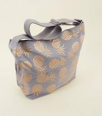 New Look Grey Metallic Pineapple Hobo Bag