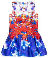 Thumbnail for your product : Milly Minis Watercolor-Print Party Dress w/ Bow Detail, Multicolor, Size 8-14