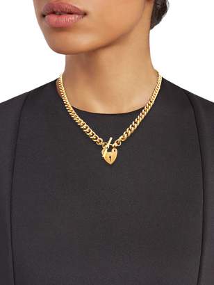 Gas Bijoux 24K Yellow Goldplated Heart Lock & Toggle Necklace