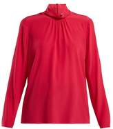 Thumbnail for your product : RED Valentino High Neck Silk Blouse - Womens - Pink