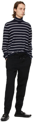 Ralph Lauren Purple Label Navy & White Cashmere Jersey Sweater