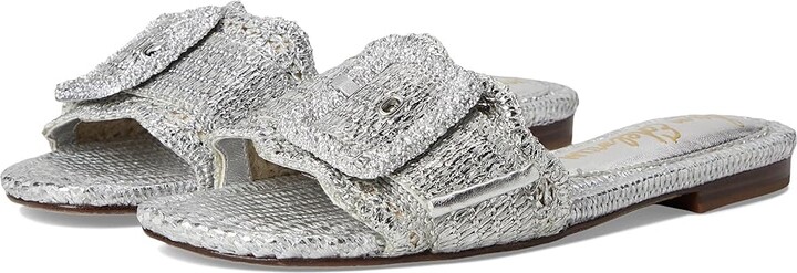 Sam Edelman Bambi 6 Women's Sandals Soft Silver : 7.5 M, Leather/Rubber