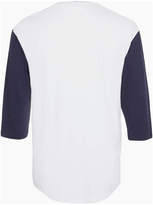 Thumbnail for your product : Topman White/Navy Boston Baseball Long Sleeve T-Shirt