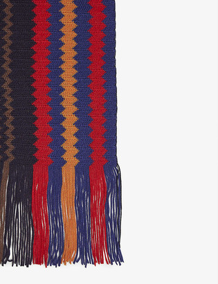 Missoni Zig-zag stripe knitted scarf