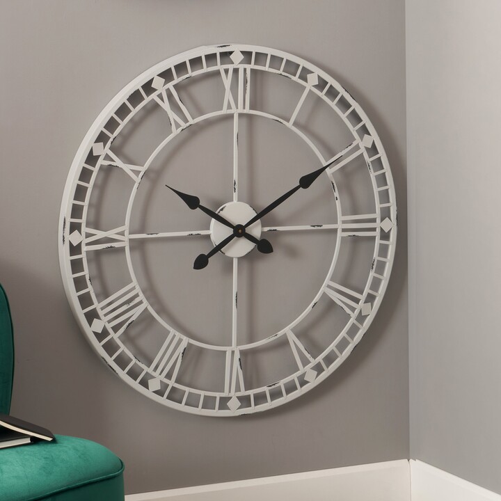 Pacific Lifestyle Metal Round Wall Clock 80cm Grey ShopStyle