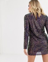 Thumbnail for your product : TFNC sequin mini swing dress in multi