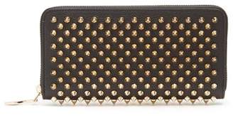 Christian Louboutin Panettone Spike-embellished Leather Wallet - Womens - Black