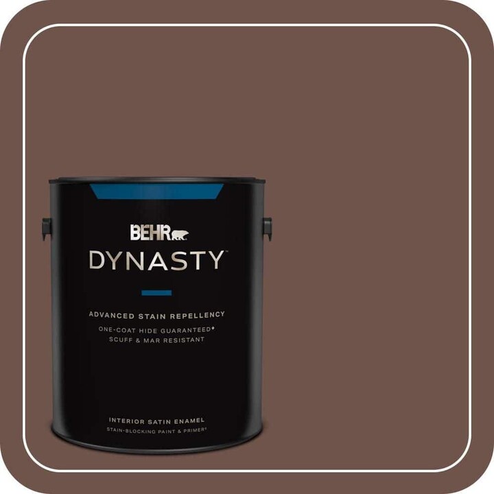 BEHR DYNASTY 1 gal. #N150-6 Coffee Beans Satin Enamel Stain-Blocking Interior Paint and Primer