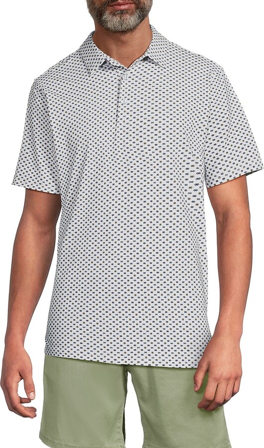American Heritage Hexagon-Print Performance Polo Shirt