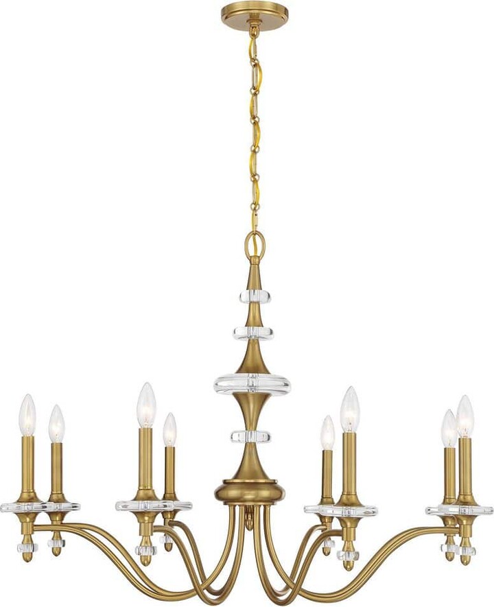 Champlain 8-Light Warm Brass Glam Crystal Chandelier