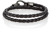 Thumbnail for your product : Tod's Men's Braided Leather Double-Wrap Bracelet-DARK BROWN, BROWN