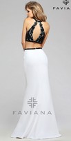 Thumbnail for your product : Faviana Two Piece Fishnet Bodice Prom Dress