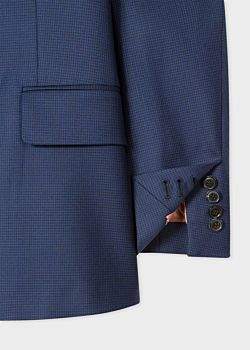 Paul Smith A Suit To Travel In - Women's Navy Puppytooth Double-Breasted Wool Blazer