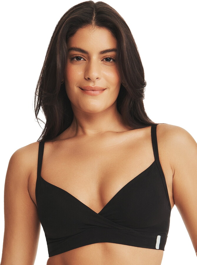 Kindly Yours Natural Comfort Cotton Wire-Free Pullover Wrap Front Bralette, Sizes S-XXXL