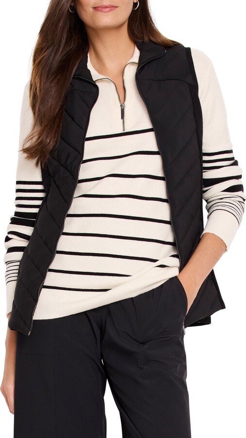 NZ ACTIVE by NIC+ZOE Quilted Mixed Media Jersey Puffer Vest