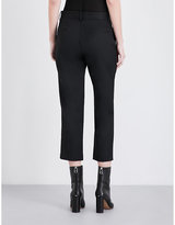 Thumbnail for your product : Y's Ys Cropped high-rise wool trousers