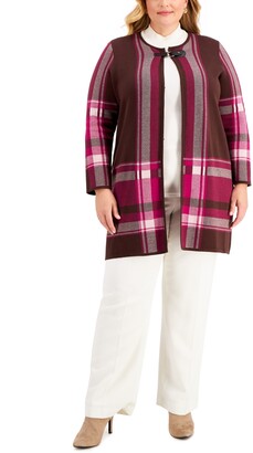 plus size checkered jacket