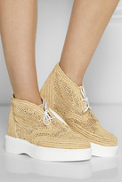 Thumbnail for your product : Robert Clergerie Old Robert Clergerie Posta raffia wedge lace-ups