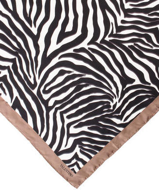 Valentino Zebra Printed Silk Scarf w/ Tags
