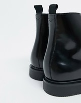 Thumbnail for your product : H By Hudson battle boots in black high shine leather