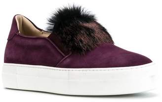 Elie Saab fur front slip-on sneakers