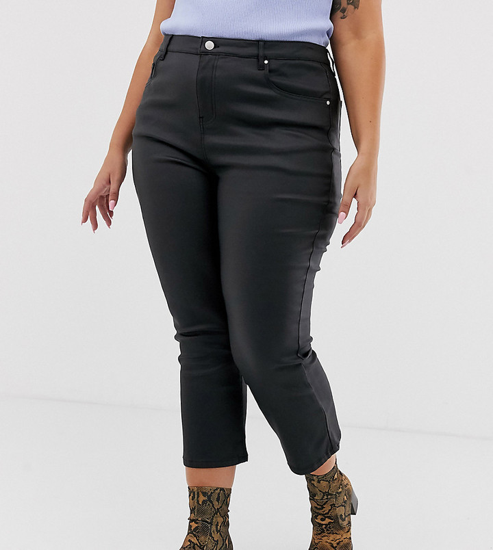 coated plus size jeans