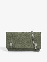 Thumbnail for your product : AllSaints Albert snake-embossed leather cross-body wallet