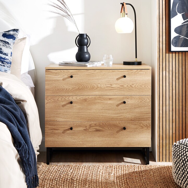 Dunelm Charlie 3 Drawer Chest Oak Effect Brown ShopStyle